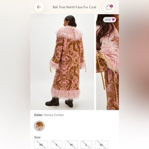 Pink and Brown Women's Coat